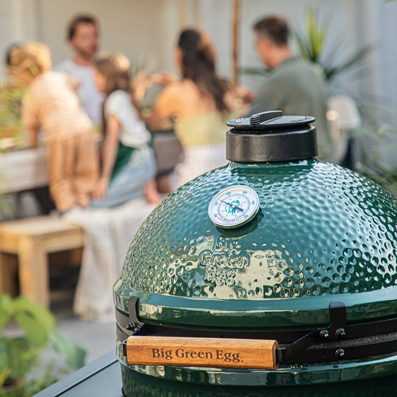 Green egg BBQ barbeque rental to rent close up